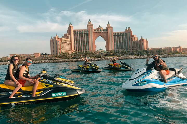 Experience the beauty of Dubai’s coast while jet skiing past iconic landmarks like Atlantis and Burj Al Arab. Enjoy stunning views and the freedom of the open water.